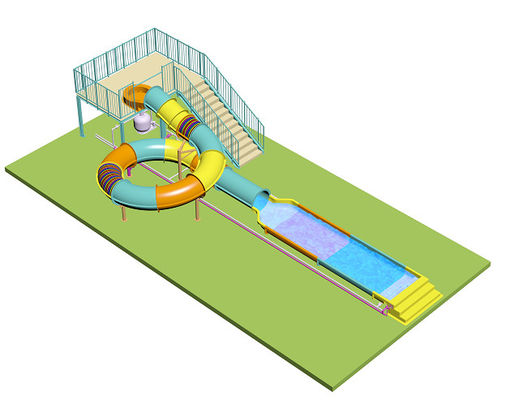 Kids' Close Slide Water Slides For Aqua Park Fiberglass Material
