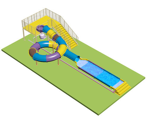 Kids' Water Slide with Fiberglass Material for Fast Installation and Customized Length in Aqua Park