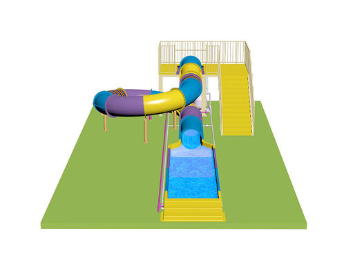 Kids' Water Slide with Fiberglass Material for Fast Installation and Customized Length in Aqua Park