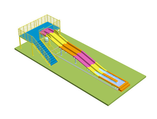 Kids' Rainbow Water Slides For Aqua Park Fiberglass Material