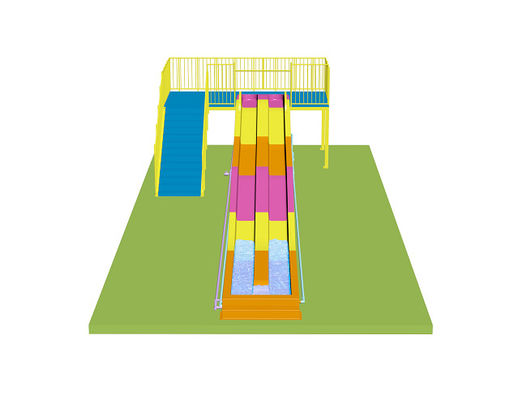 Kids' Rainbow Water Slides For Aqua Park Fiberglass Material
