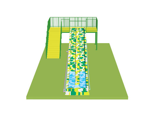 Kids' Rainbow Water Slides For Aqua Park Fiberglass Material