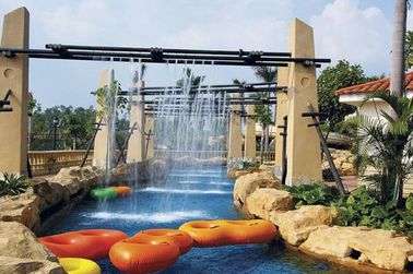 Fiberglass Aqua Park Equipment For Hotel Lazy River , Family On Summer Vacation in Aqua Park