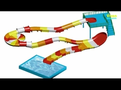 Stainless Steel Fiberglass Water Slides With Rainbow Color For Kids / Adults in Water Park